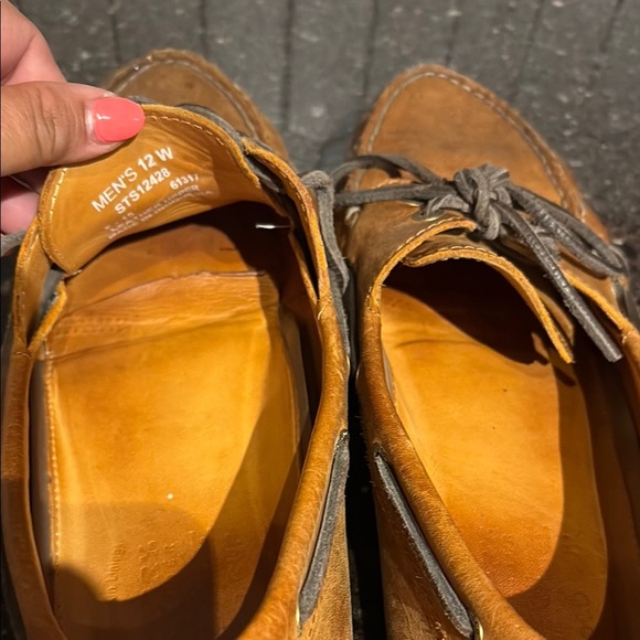 Sperry Top Glider Men's Brown Leather Loafers size 12W - Picture 3 of 9